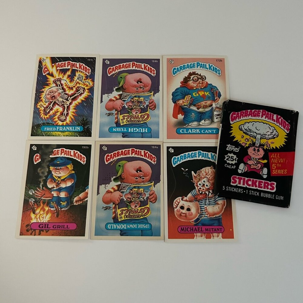 Vintage 1986 Garbage Pail Kids Sticker Cards 5th Series